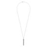 30 inch 925 Sterling Silver Chain Tassel Necklace with White Sapphire Filigree Cap