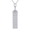 30 inch Vintage Inspired 18K White Gold Filigree and Diamond Tassel Pendant Necklace - 2.7 ct