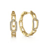 30mm 14K Yellow Gold Diamond Link Geometric Hoops Earrings - 0.35 ct