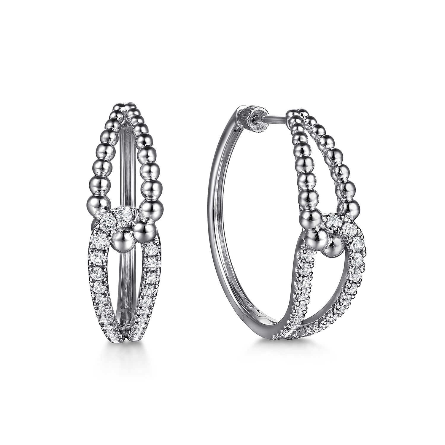 925 Silver Bujukan Intricate Hoop Earrings. SKU