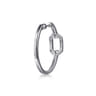 30mm 925 Sterling Silver White Sapphire Link Chain Hoop Earrings