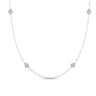 32 Inch 14K White Gold Rhombus Station Necklace with Diamonds - 0.3 ct