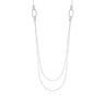 32 inch 14K White Gold Geo Station Swag Necklace
