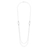 32 inch 14K White Gold Geo Station Swag Necklace