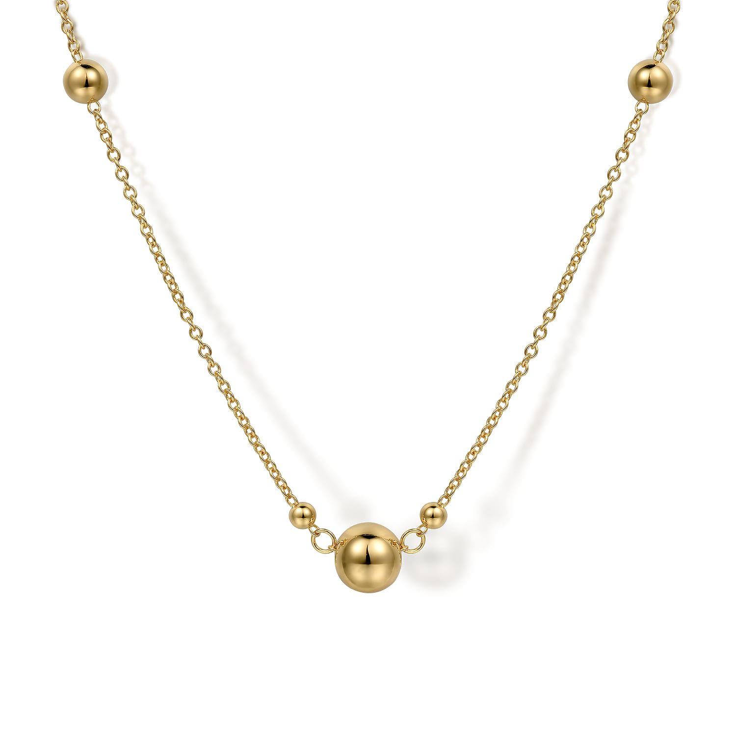 32 inch 14K Yellow Gold Bujukan Ball Necklace - Shot 1