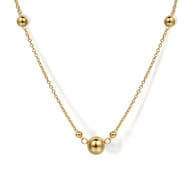 32 inch 14K Yellow Gold Bujukan Ball Necklace