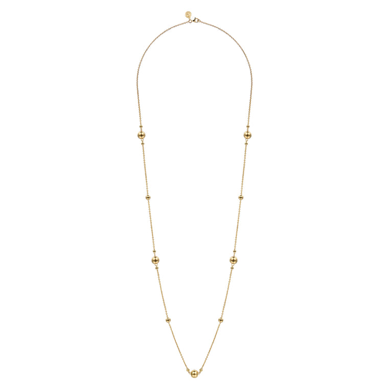 32 inch 14K Yellow Gold Bujukan Ball Necklace - Shot 2