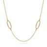 32 inch 14K Yellow Gold Bujukan Bead Oval Station Necklace