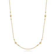 32 inch 14K Yellow Gold Bujukan Bead Station Necklace