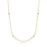 32 inch 14K Yellow Gold Bujukan Bead Station Necklace