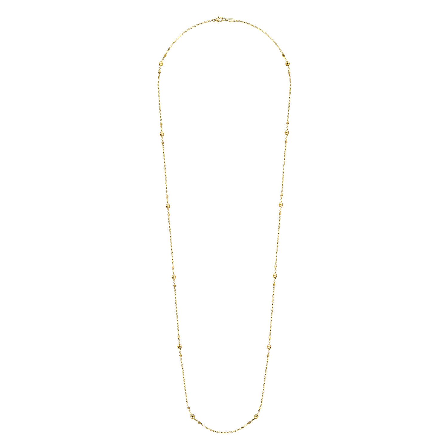 32 inch 14K Yellow Gold Bujukan Bead Station Necklace