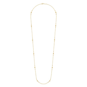 32 inch 14K Yellow Gold Bujukan Bead Station Necklace