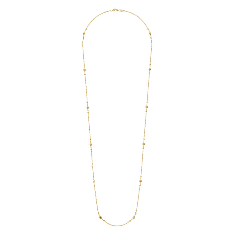 32 inch 14K Yellow Gold Bujukan Bead Station Necklace - Shot 2