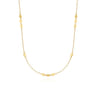 32 inch 14K Yellow Gold Diamond Shaped Disc Station Necklace