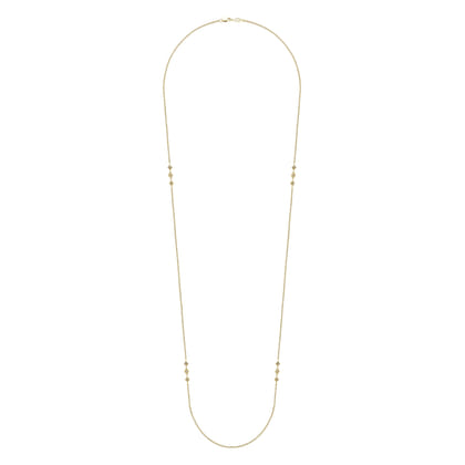 32 inch 14K Yellow Gold Geometric Shapes Diamond Station Necklace