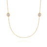 32 inch 14K Yellow Gold Necklace with Cluster Diamond Stations - 0.6 ct