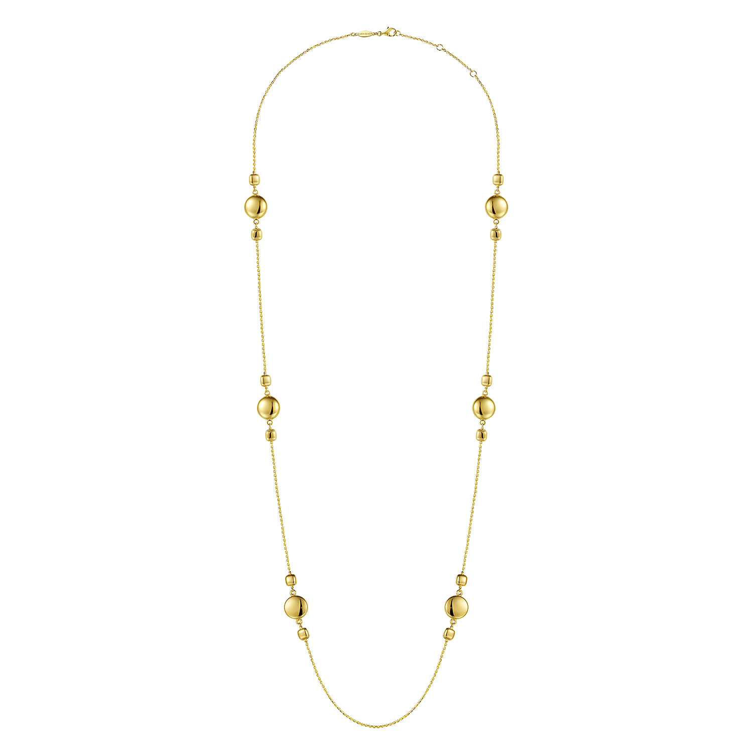 14k Yellow Gold Station Contemporary Necklace. SKU: NK7645Y4JJJ