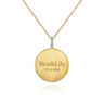 32 inch 14K Yellow Gold Round Pendant Necklace with Diamond Bale - 0.03 ct