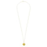 32 inch 14K Yellow Gold Round Pendant Necklace with Diamond Bale - 0.03 ct
