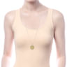 32 inch 14K Yellow Gold Round Pendant Necklace with Diamond Bale - 0.03 ct