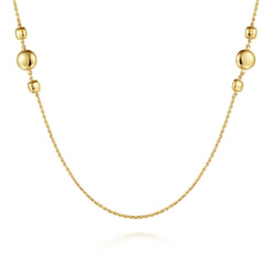 32 inch 14K Yellow Gold Station Necklace