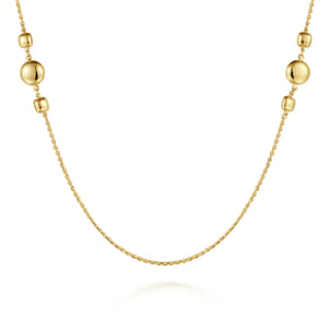 32 inch 14K Yellow Gold Station Necklace