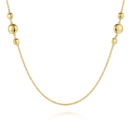 32 inch 14K Yellow Gold Station Necklace