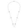 32 inch 18K White Gold Milgrain and Diamond Marquise Station Necklace - 2.23 ct