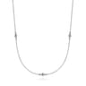 32 inch 925 Sterling Silver Beaded Necklace