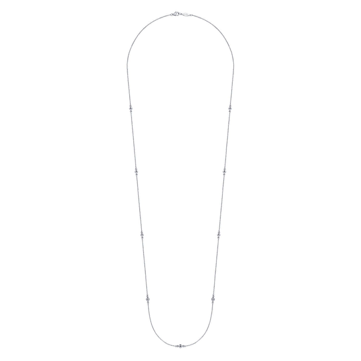 32 inch 925 Sterling Silver Beaded Necklace - Shot 2