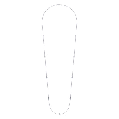 32 inch 925 Sterling Silver Beaded Necklace
