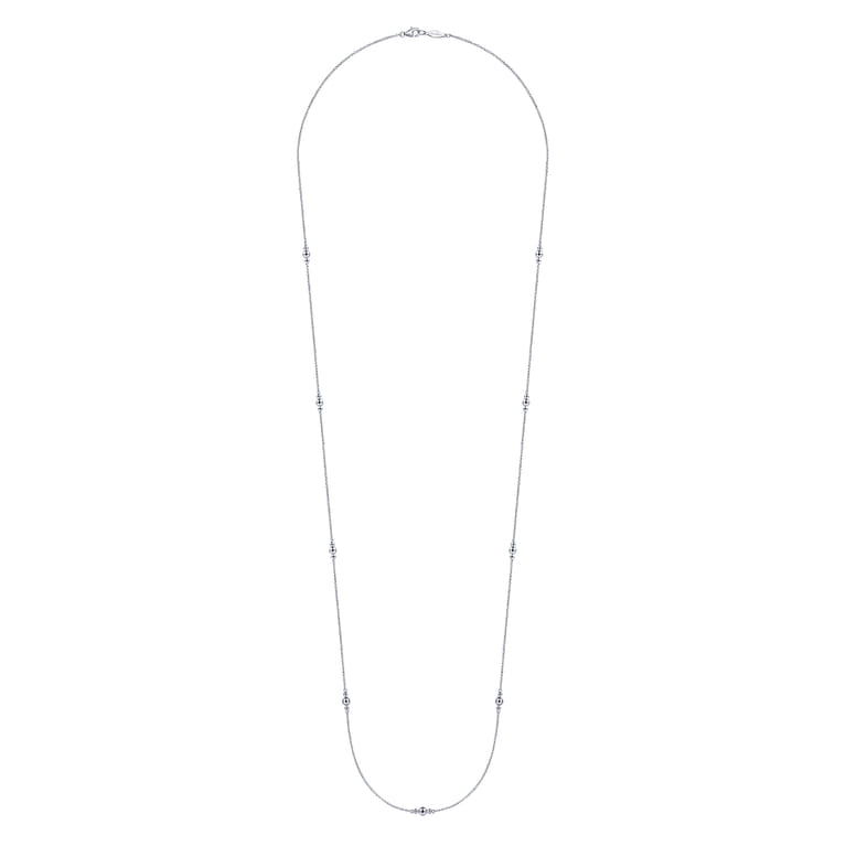 32 inch 925 Sterling Silver Beaded Necklace - Shot 2
