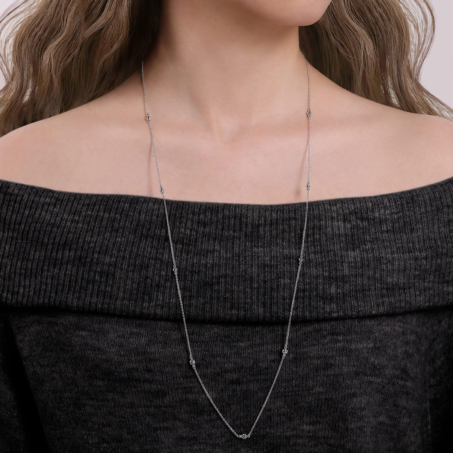 925 Silver Station Bujukan Necklace. SKU: NK6564-32SVJJJ | Gabriel