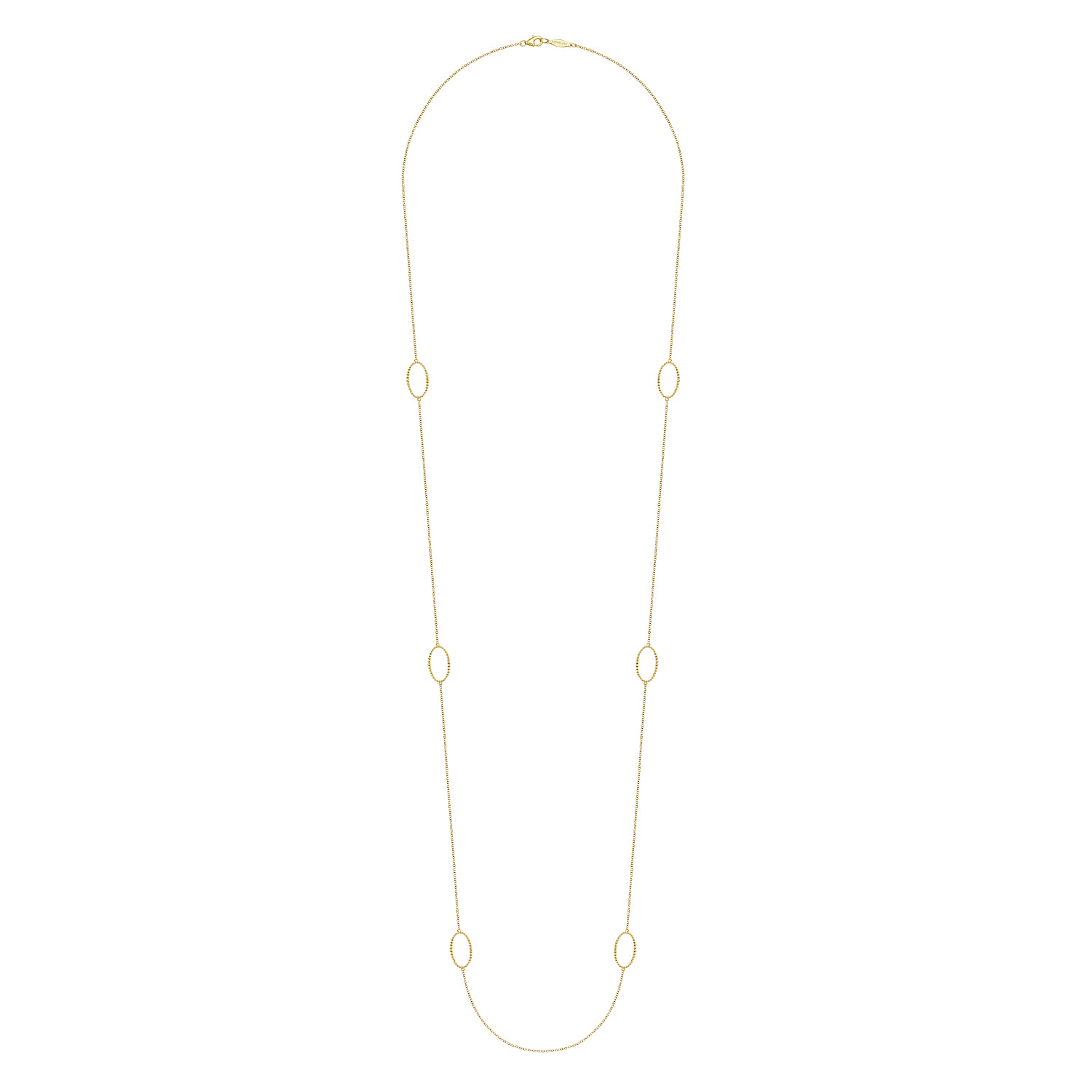 36 inch 14K Yellow Bujukan Bead Oval Station Necklace - Shot 2