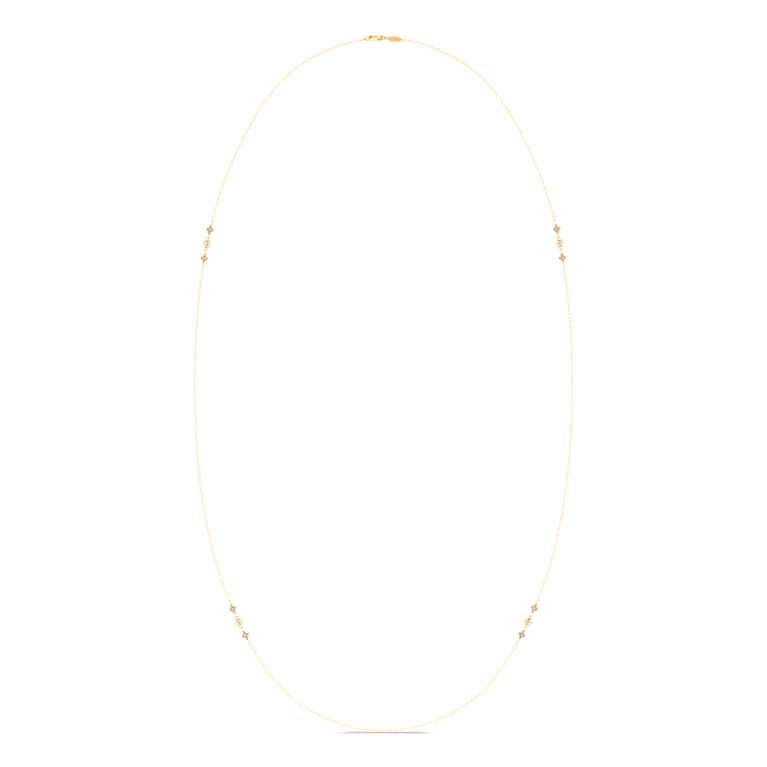 36 inch 14K Yellow Gold Geometric Shapes Diamond Station Necklace - 0.21 ct - Shot 2