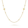 36 inch 14K Yellow Gold Pyramid Quatrefoil Station Necklace