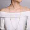 36 inch 14K Yellow Gold Pyramid Quatrefoil Station Necklace