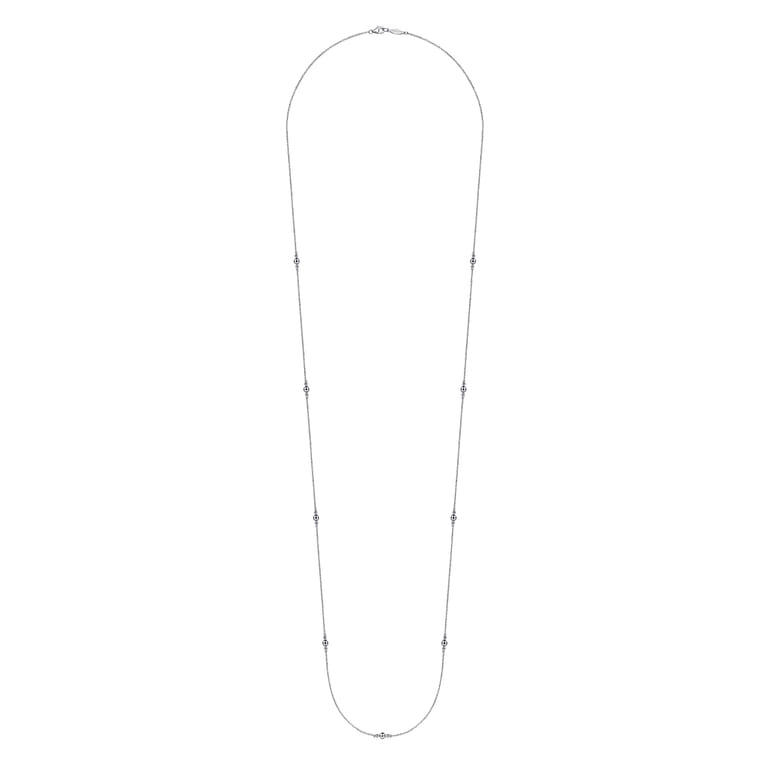 36 inch 925 Sterling Silver Beaded Necklace - Shot 2
