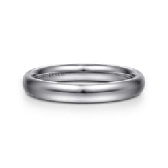 3MM 14K White Gold Plain Wedding Band
