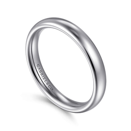 3MM 14K White Gold Plain Wedding Band
