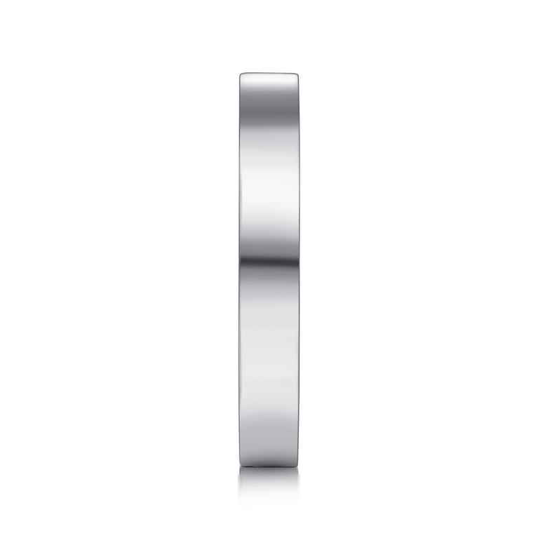 Straight Wedding Ring in 14k White Gold with   at Gabriel & Co. - Shot 4