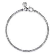 3mm 925 Sterling Silver Men's Solid Cuban Link Chain Bracelet 