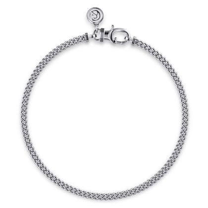 3mm 925 Sterling Silver Men's Solid Cuban Link Chain Bracelet 