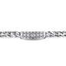 43mm 925 Sterling Silver Black Spinel Men's Mix Cuban Link Chain with ID Bracelet