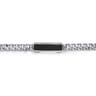 43mm 925 Sterling Silver Black Spinel Men's Mix Cuban Link Chain with ID Bracelet