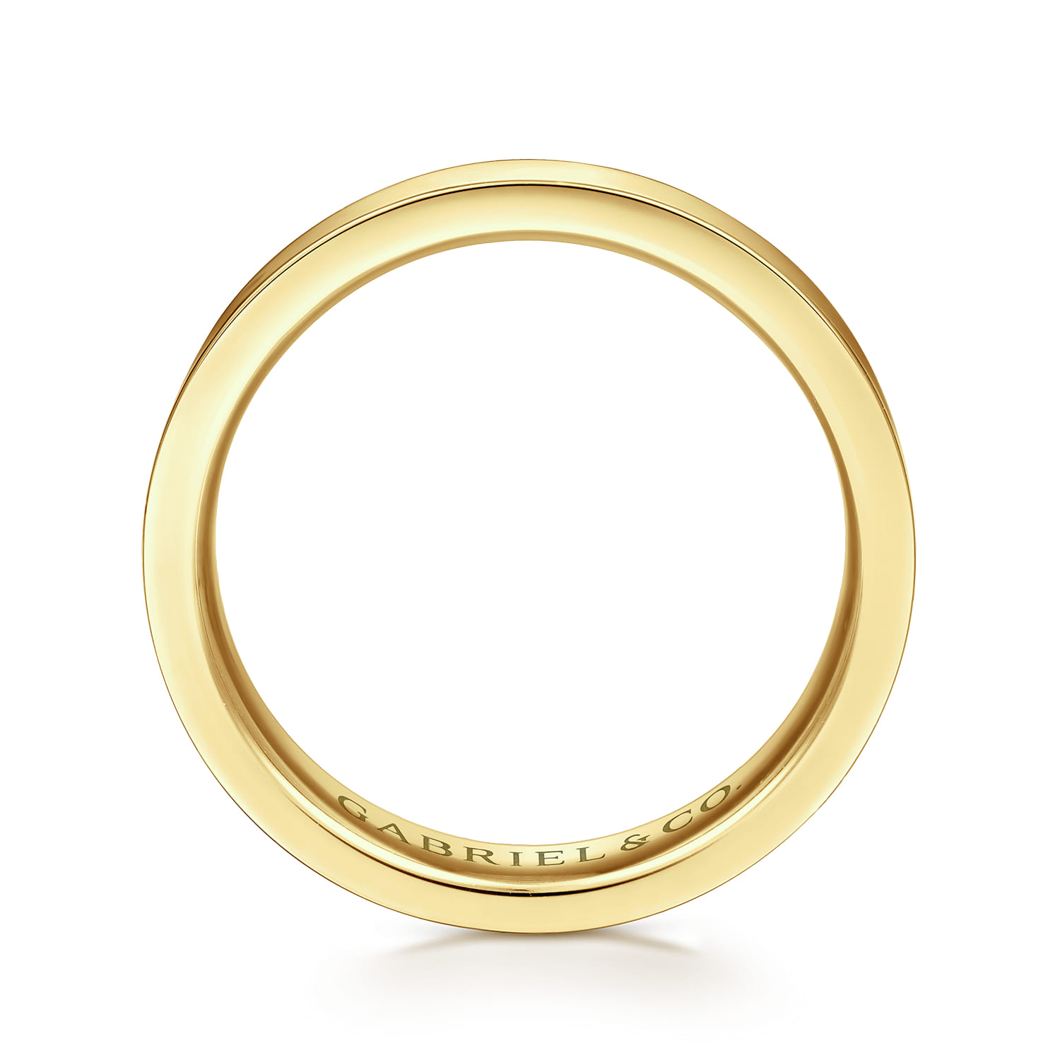 Straight Wedding Ring in 14k Yellow Gold with   at Gabriel & Co. - Shot 2