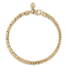 4mm 14K Yellow Gold Men's Hollow Wheat Chain Bracelet
