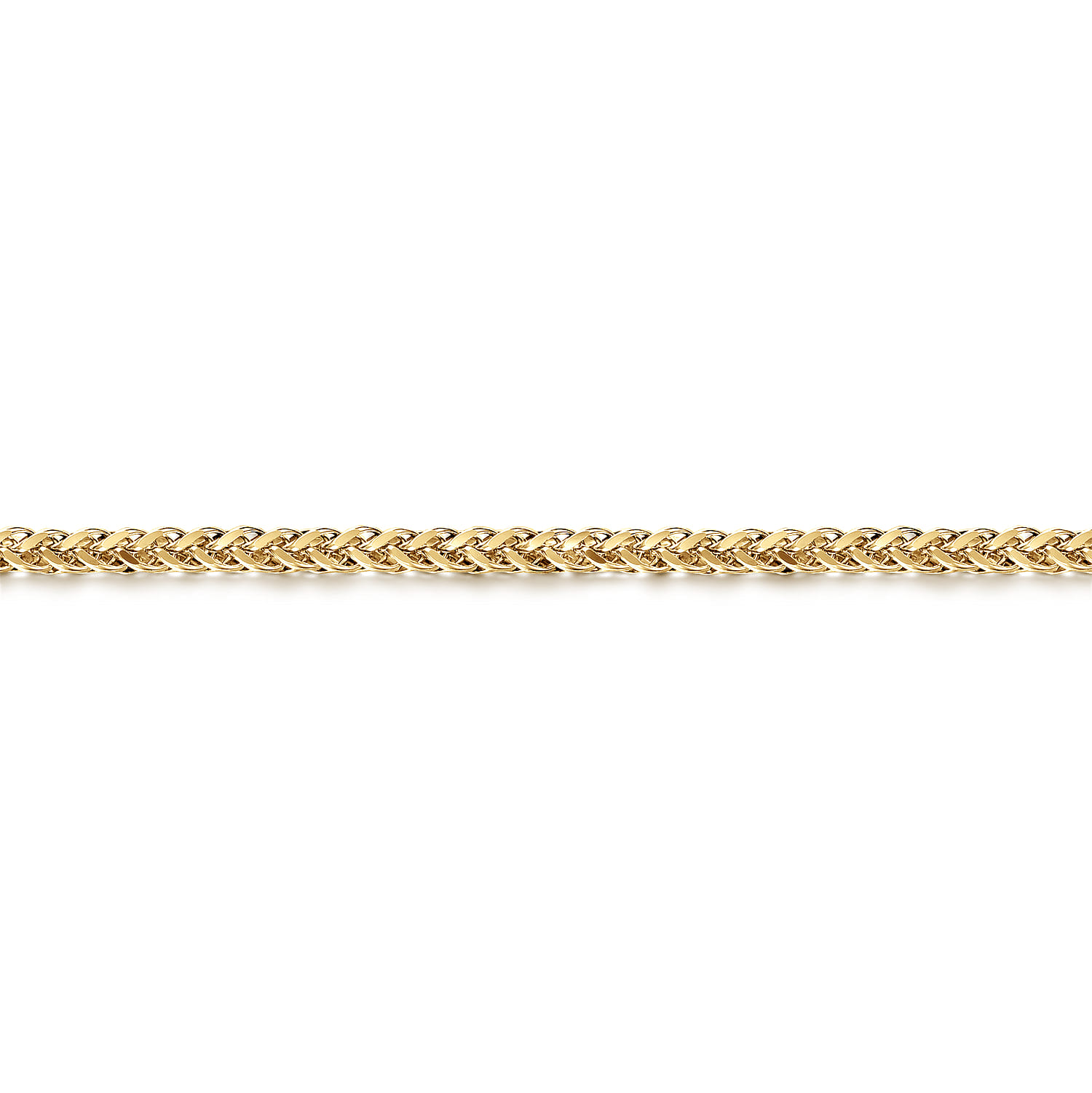 4mm 14K Yellow Gold Men's Hollow Wheat Chain Bracelet - Shot 2