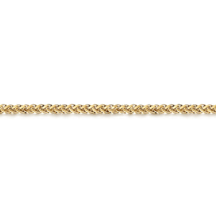 4mm 14K Yellow Gold Men's Hollow Wheat Chain Bracelet