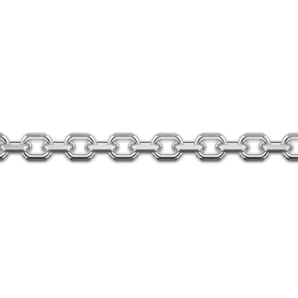 4mm 925 Sterling Silver Men's Solid Link Chain Bracelet 